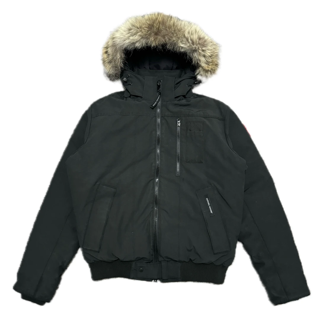 99新 GOLDEN GOOSE 黑色厚款大码飞行员派克羽绒服L码