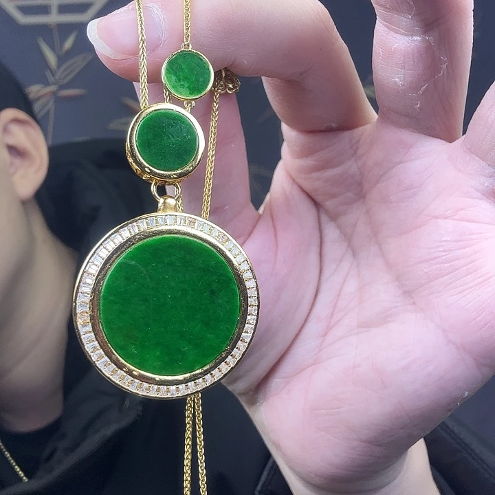 翡翠吊坠(不含链)银S925镶嵌特价 新年