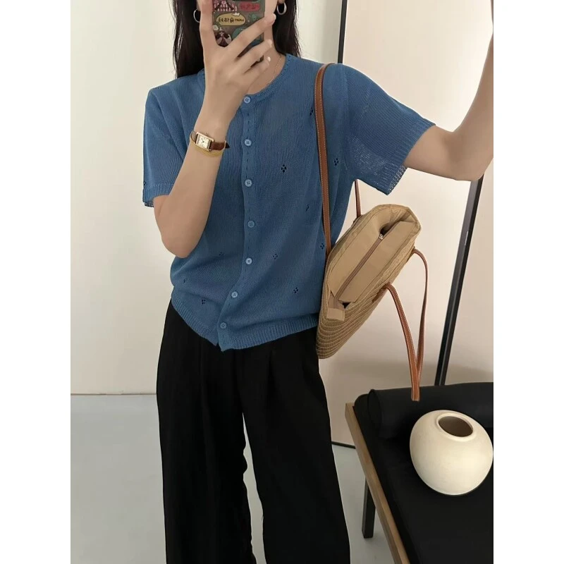 品质/天丝苎麻/冰凉透气/显瘦高级/针织短袖A160