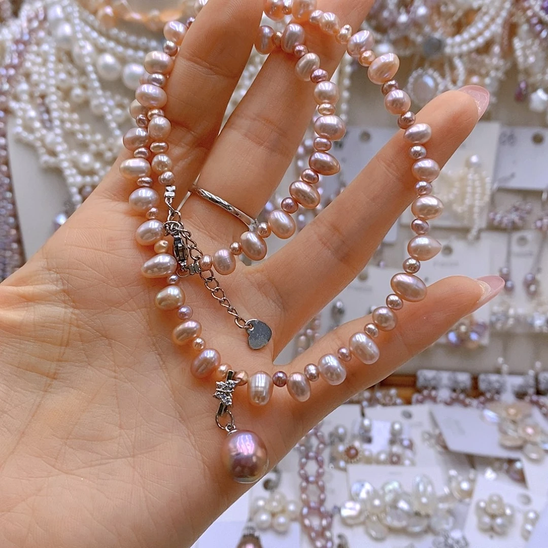 银S925镶嵌耳饰淡水珍珠