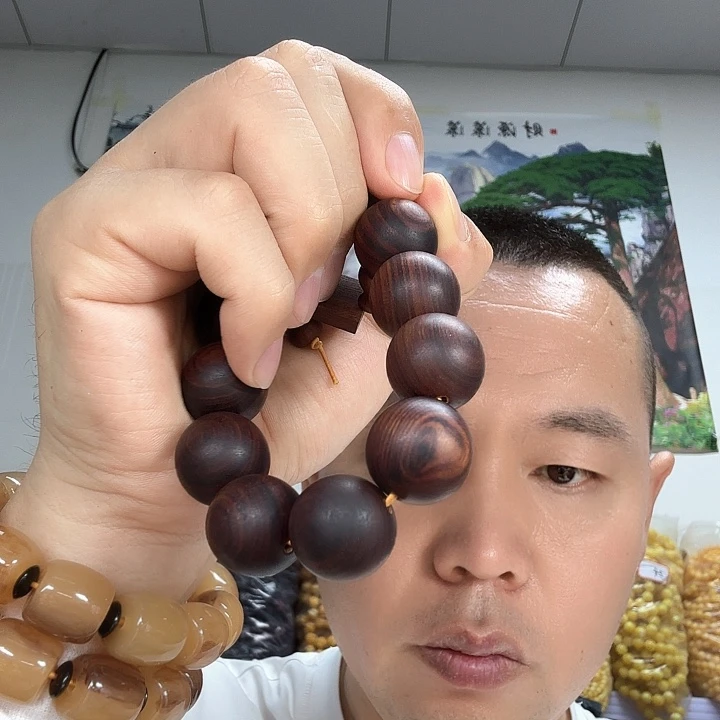非洲紫檀（红花梨）140号卡16手串桶珠
