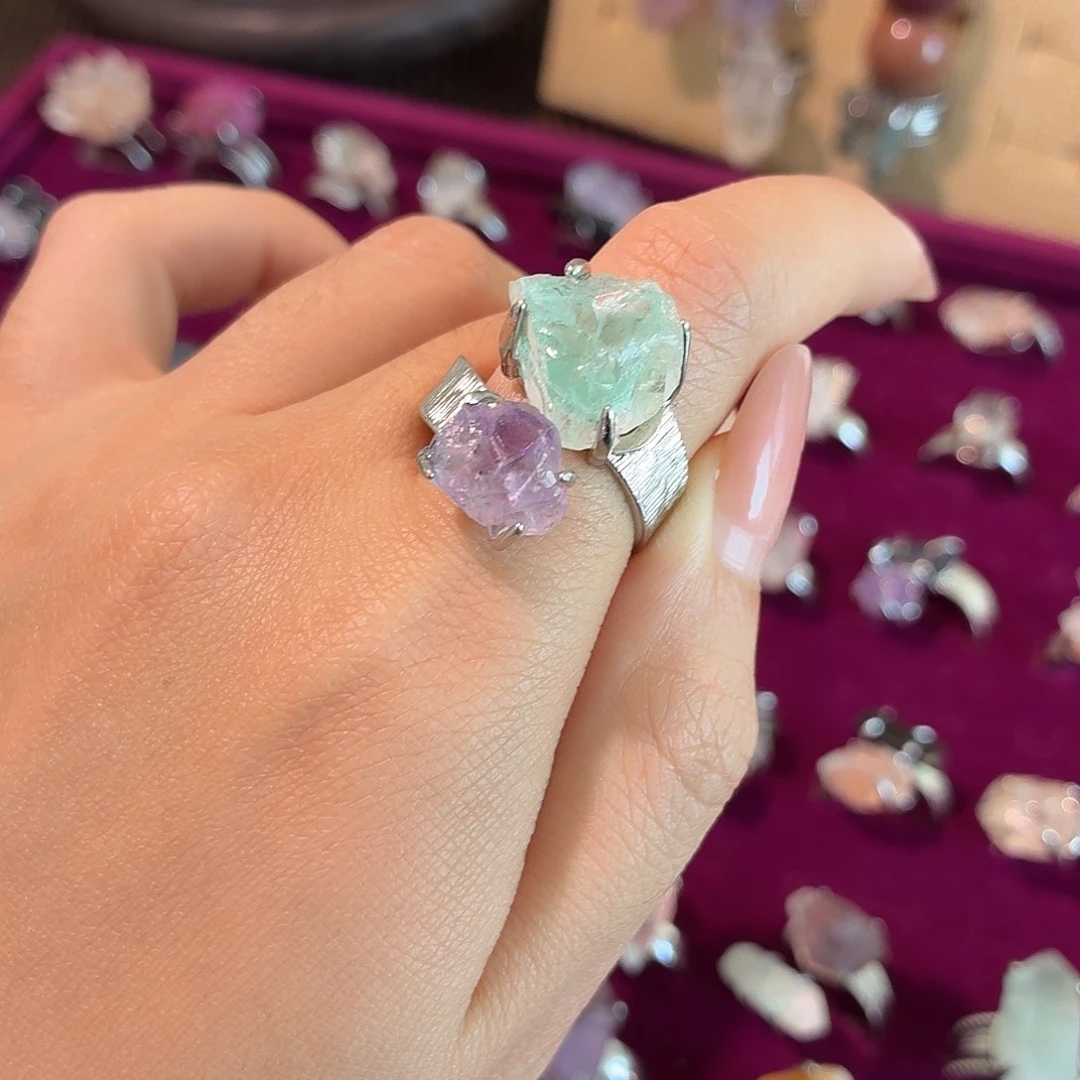 合金戒指水晶给放松阿富汗