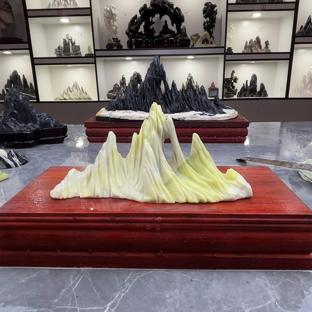 用***9石材灵璧石雕刻摆件山峰