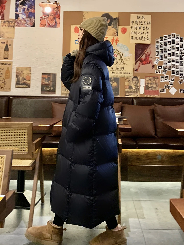 【恐怖如斯】【充绒400克】冬情侣男女同款抗极寒连帽加厚长款羽绒服