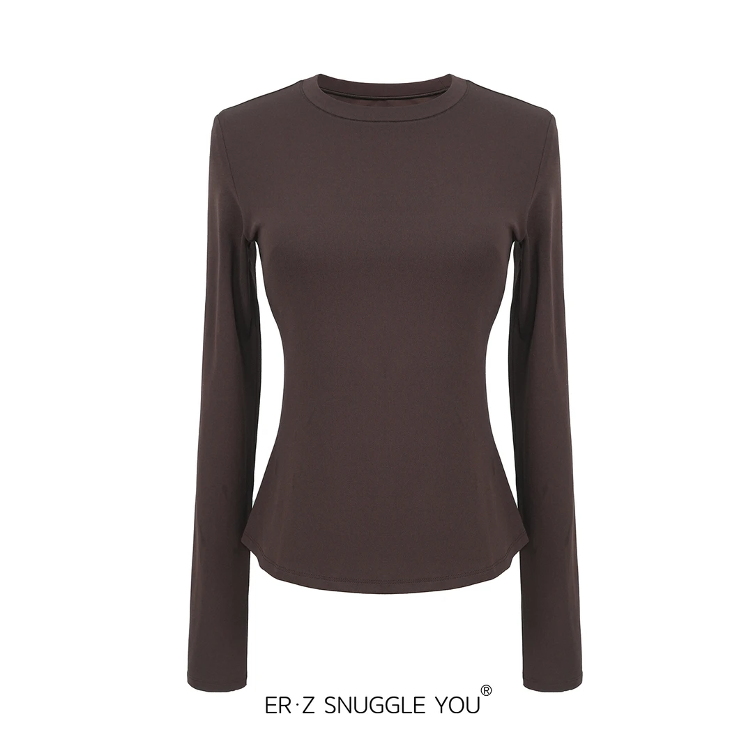 ERZ墨小墨|气质修身显瘦打底衫时尚百搭圆领纯色T恤内搭女CX42005