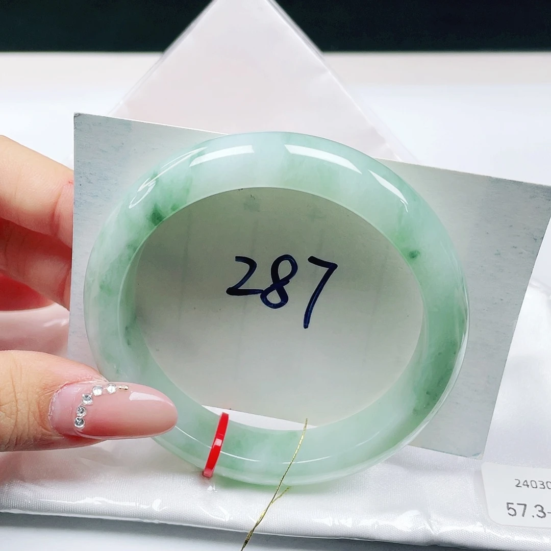 翡翠未镶嵌手镯 正圈57+