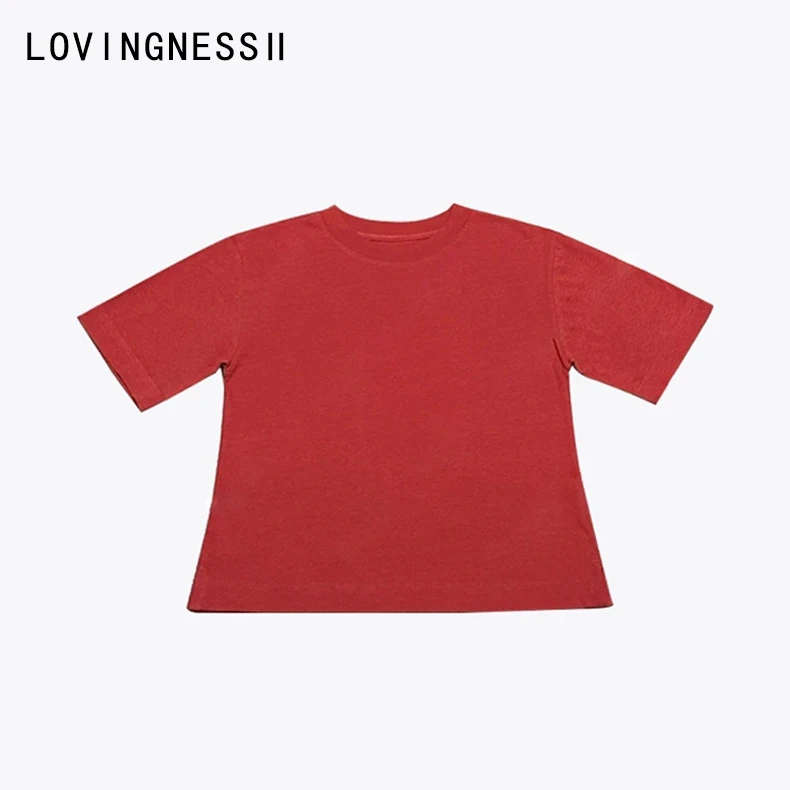 2025春夏新款小众设计经典正肩简约百搭显瘦纯色短袖T恤上衣女