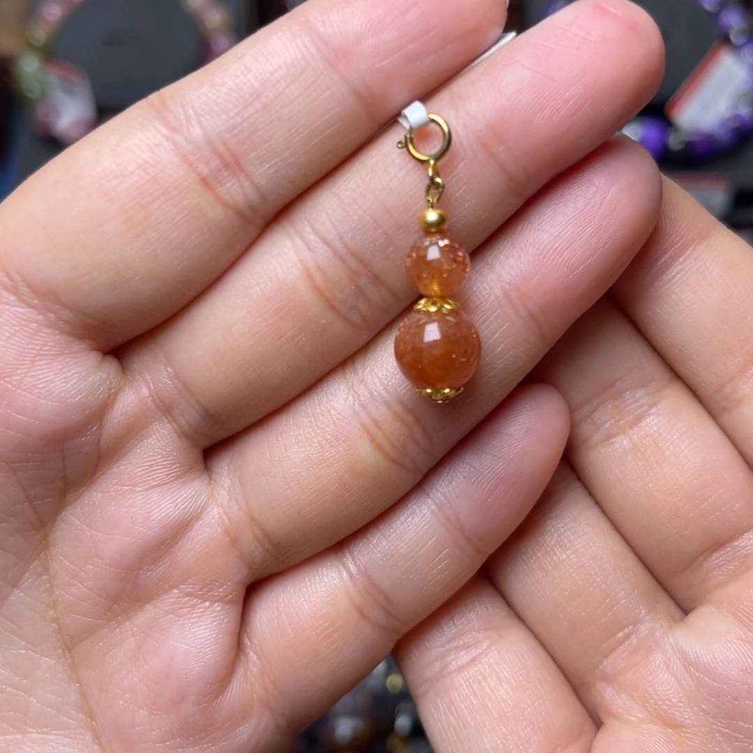 未镶嵌长石手链金太阳葫芦吊坠