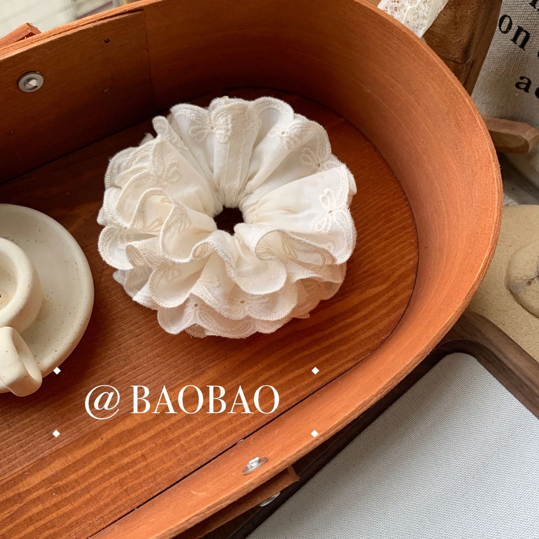 韩系儿童蕾丝花边大肠发圈手工女童扎丸子头发绳高弹力甜美发饰