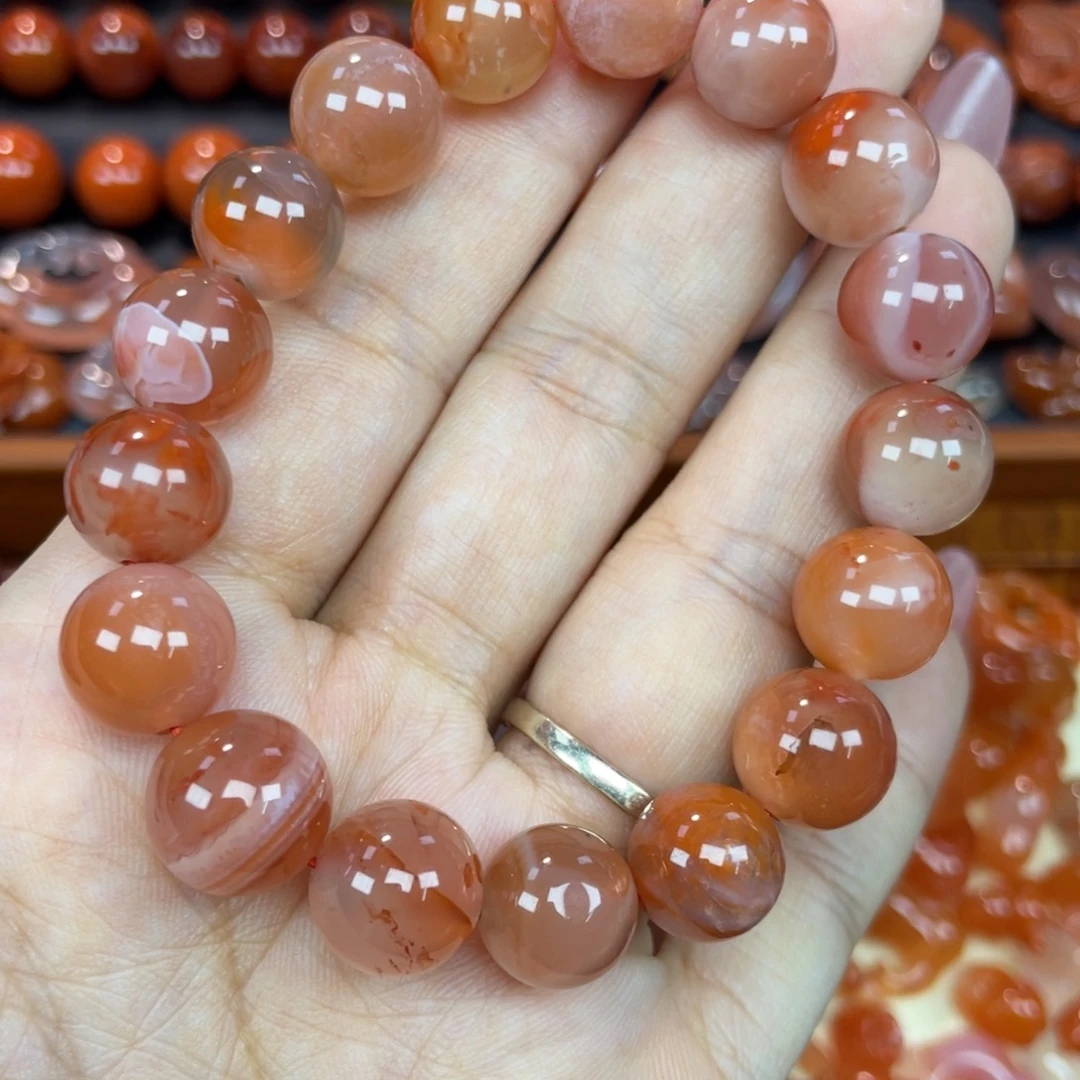 南红玛瑙未镶嵌颈饰单圈11mm+