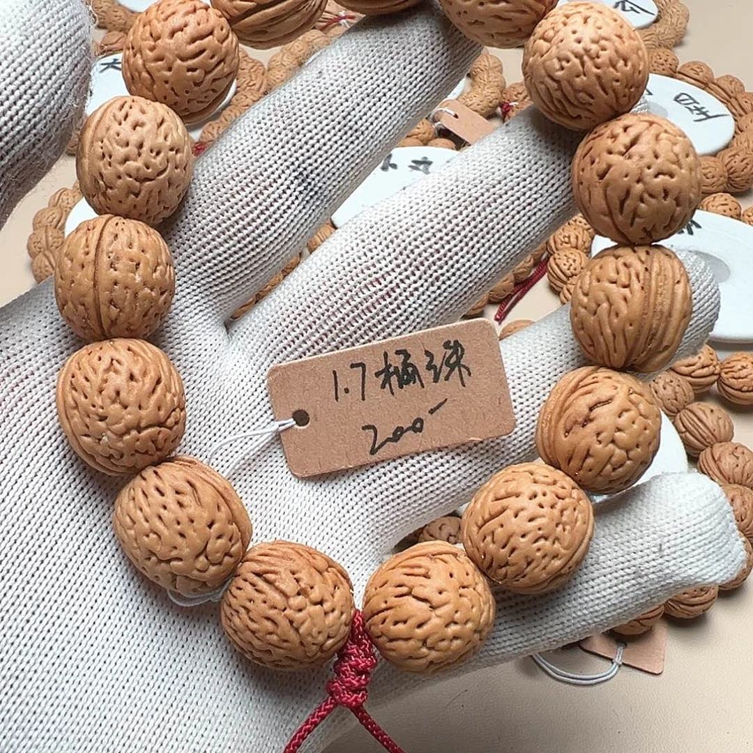 桃核手串1.7天然老型桶珠