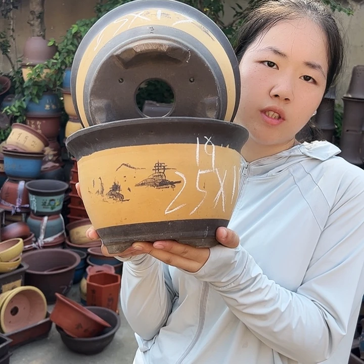 25+25黄色花盆花盆花盆