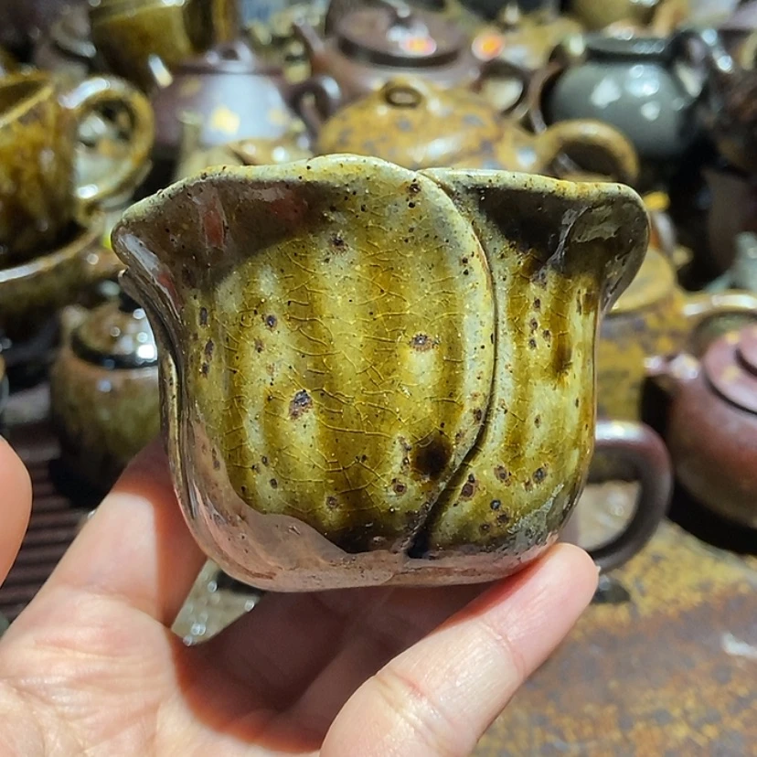 【闪购商品】茶杯紫砂牛*秋瑕疵金丝玫瑰杯