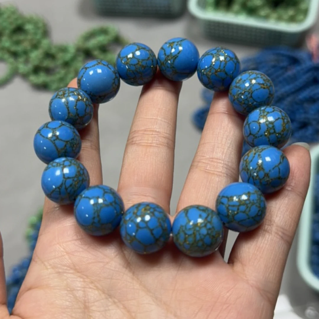 Q65 蓝金线16mm手串