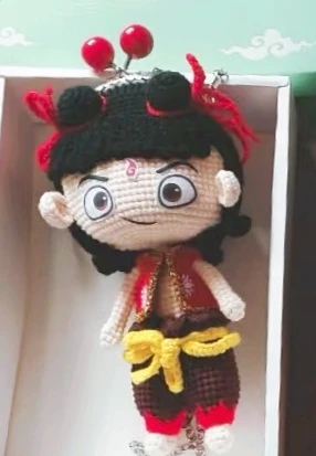 成品哪吒敖丙口金包毛线玩偶纯手工钩针钩织封神同款周边cp挂件扣