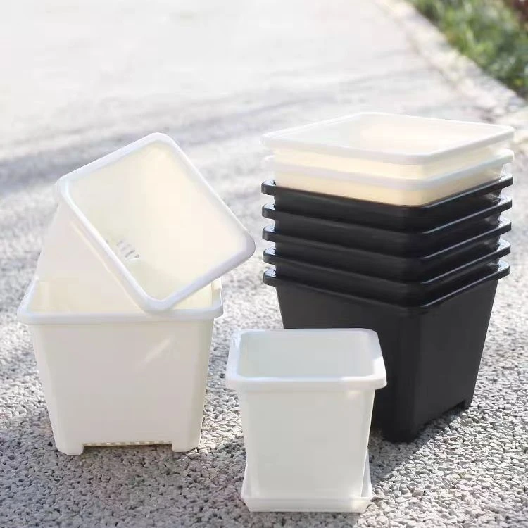 韩式方盆多肉花盆绿植景天盆室内黑色白色超厚加厚高档套仙人球盆