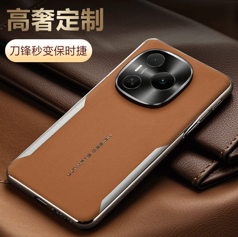 适用荣耀power手机壳新款POWER高档素皮保护套honor男女防摔商务