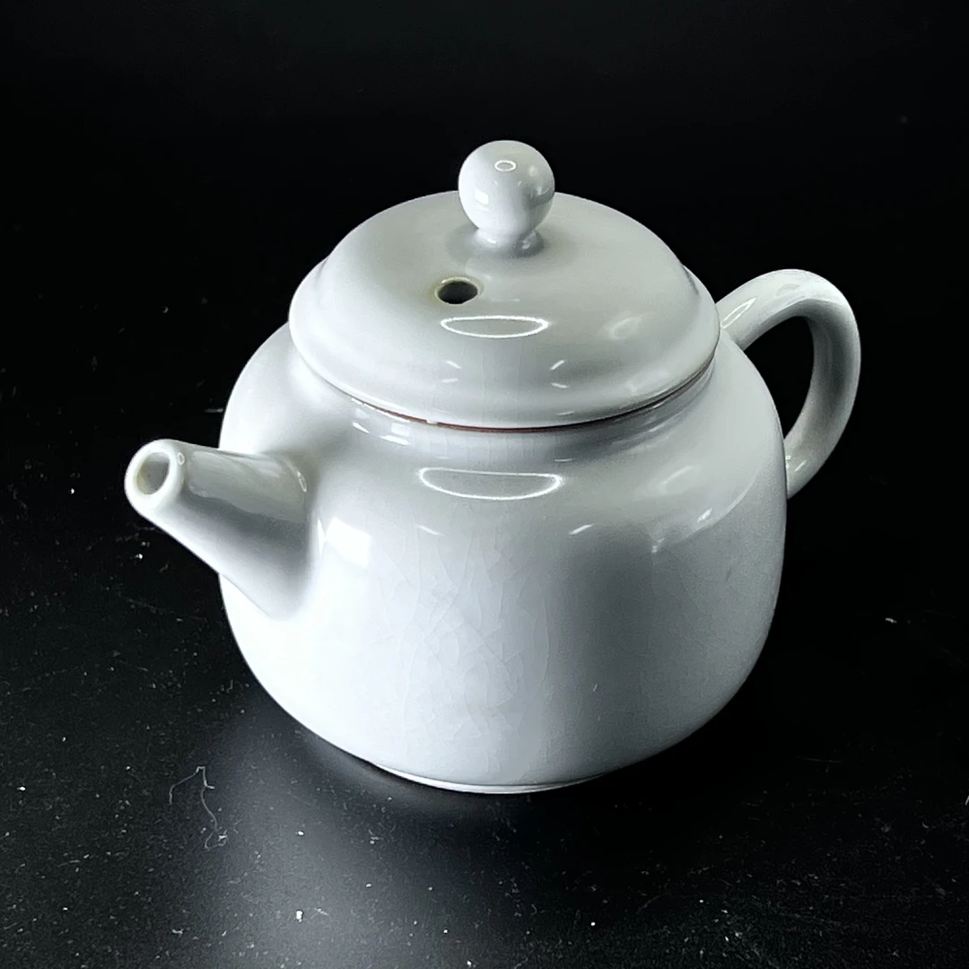 H09白色汝窑德钟壶茶壶（无暇、微瑕）