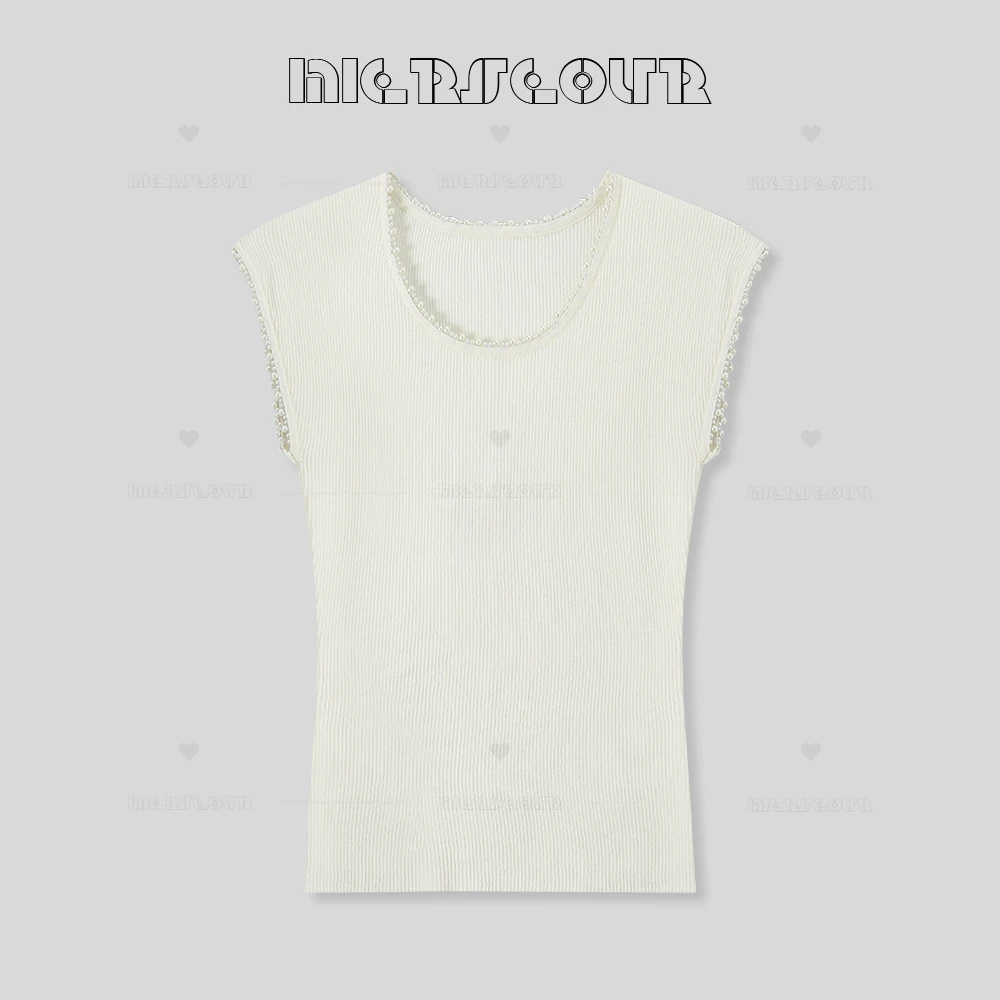 【春日衣橱】新款优雅氛围感钉珠背心修身815