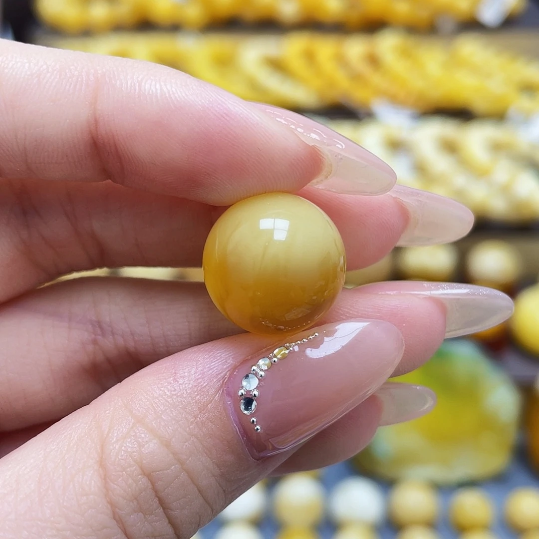 未镶嵌琥珀裸石蜜蜡圆珠15.7mm