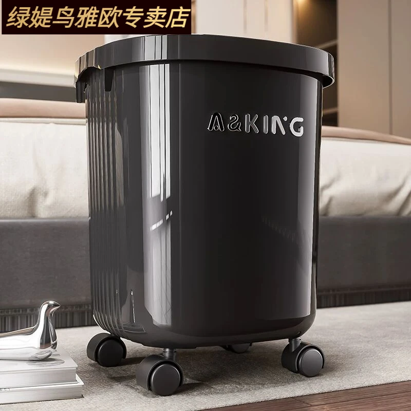 垃圾桶家用高颜值带轮子客厅卫生间轻奢高档大号可移动轮滑垃圾篓