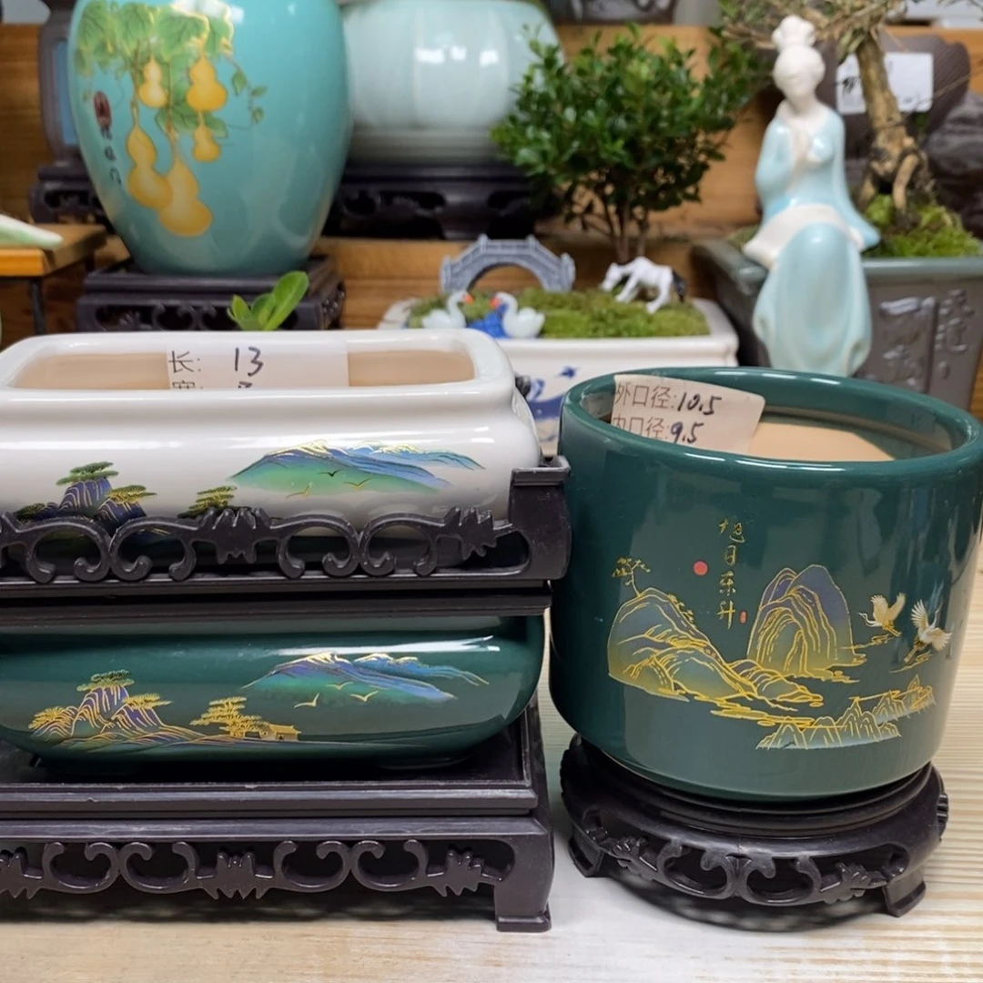 紫砂陶瓷艺术花盆陶瓷