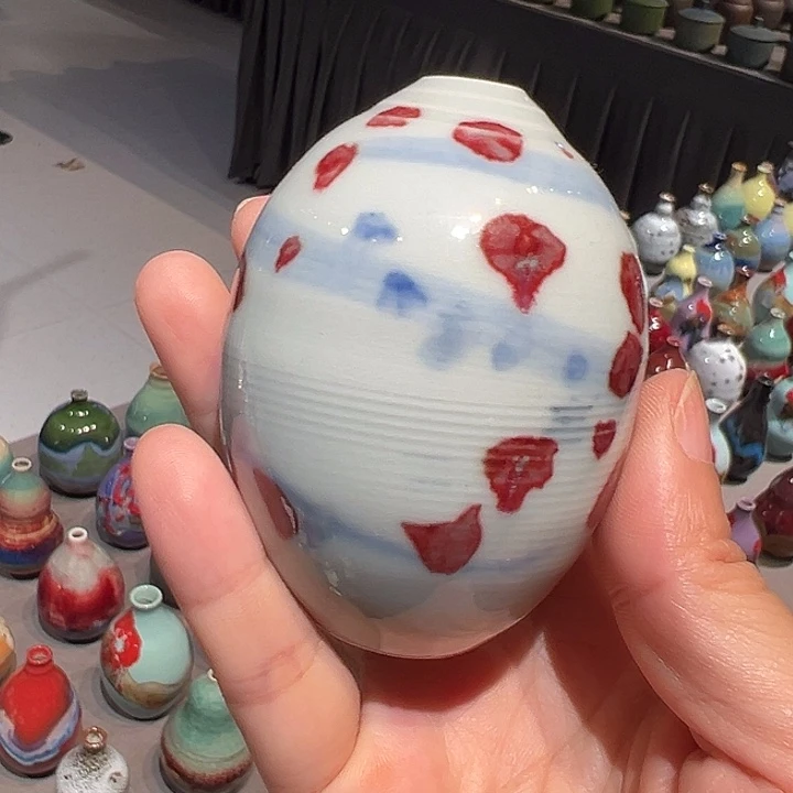 纯手工胎高温颜色釉小花器