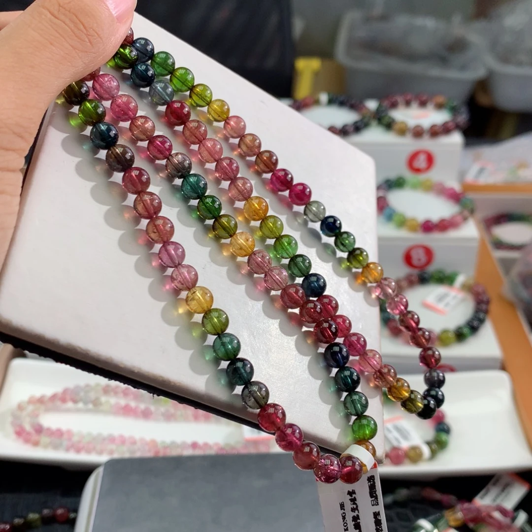 未镶嵌手链碧玺         6.3mm。