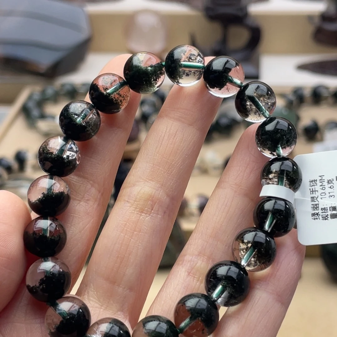 秧***初手串未镶嵌水晶绿幽灵手串