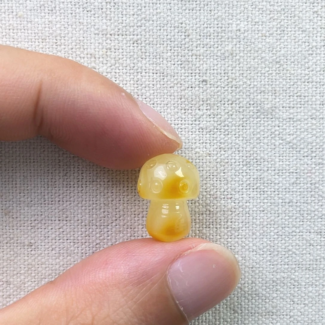 琥珀未镶嵌珠宝奇石蘑菇