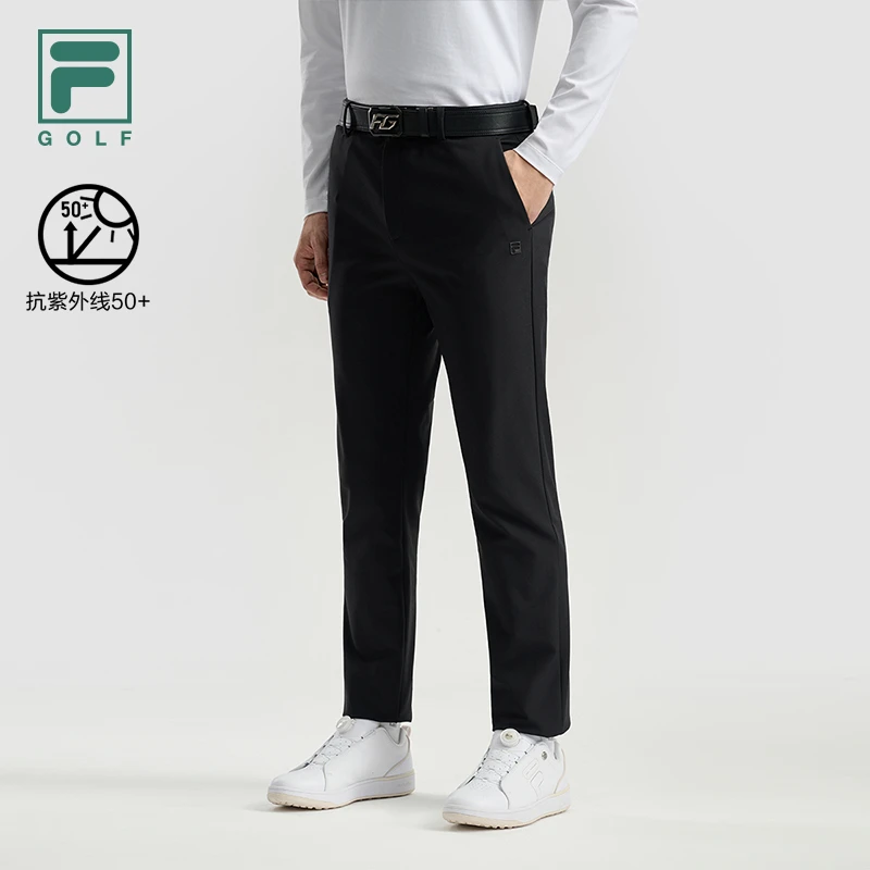FILA斐乐旗舰男裤秋冬新款高尔夫商务舒适直筒运动裤A11M545802F