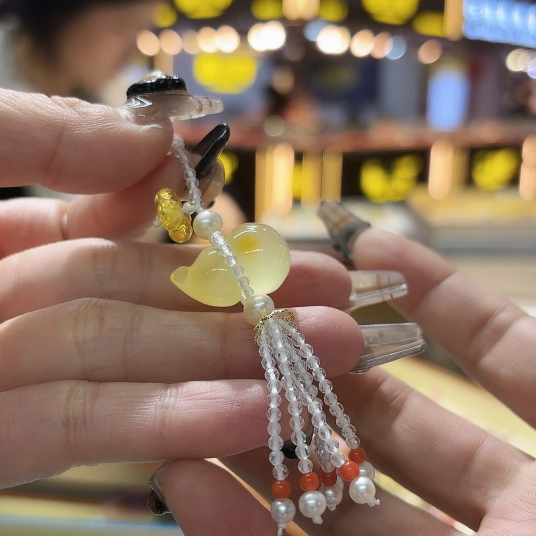 烟晶手链未镶嵌琥珀