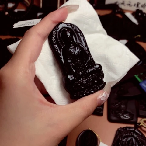 天然缅甸a货钢琴黑挂件