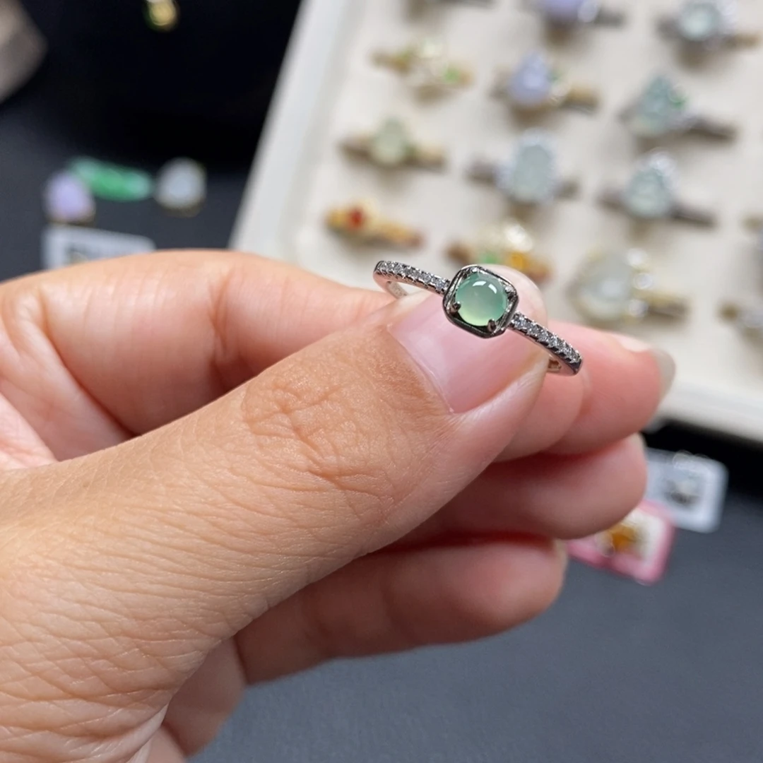 翡翠银S925镶嵌戒指