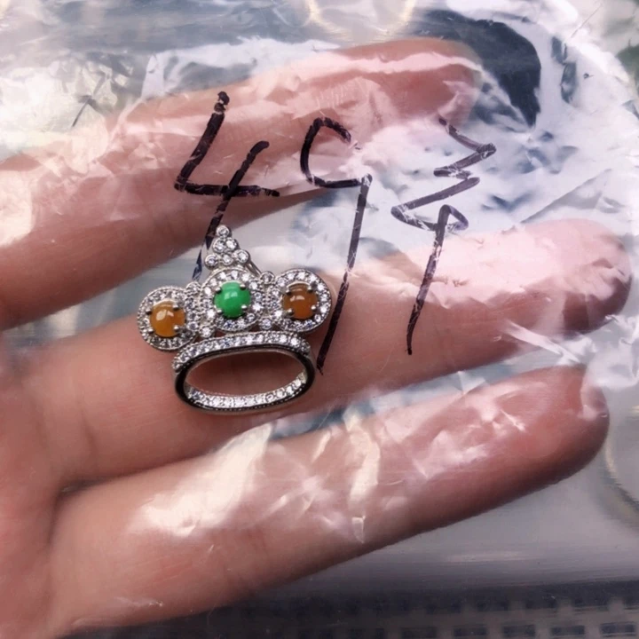 翡翠未镶嵌颈饰缅甸天然翡翠片料牌子珠子平安扣