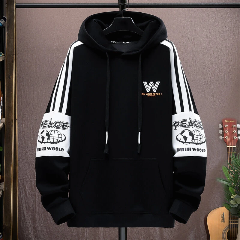 J.X C.LOTH 秋冬连帽卫衣男潮流青少年加绒韩版学生时尚宽松情侣