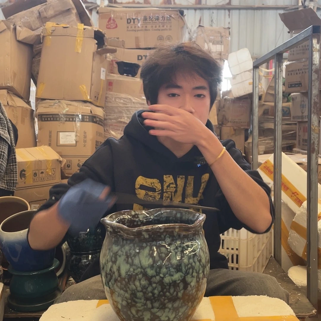 红陶宜兴紫砂粗陶花盆微瑕