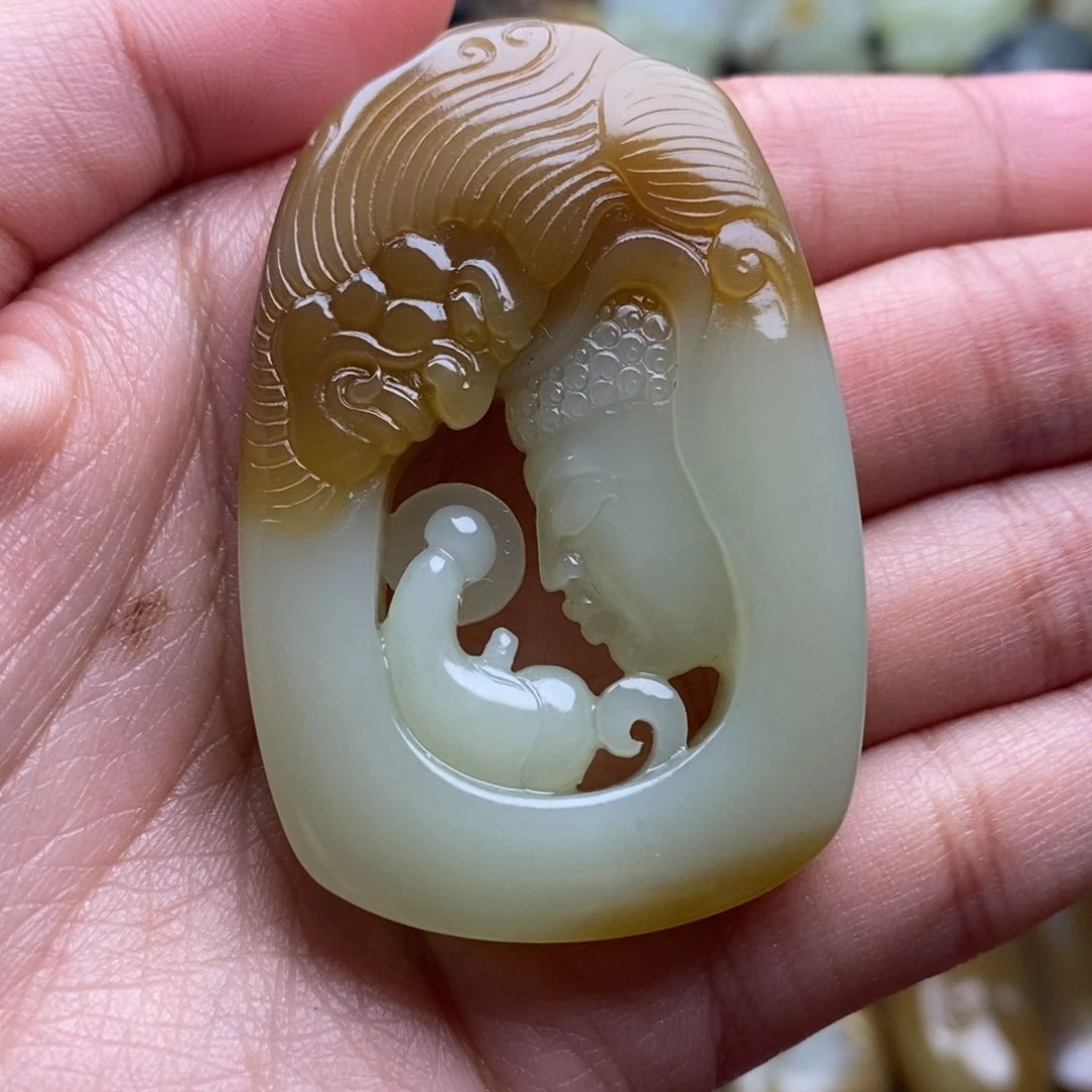 吊坠(不含链)未镶嵌和田玉（糖玉）农****丽