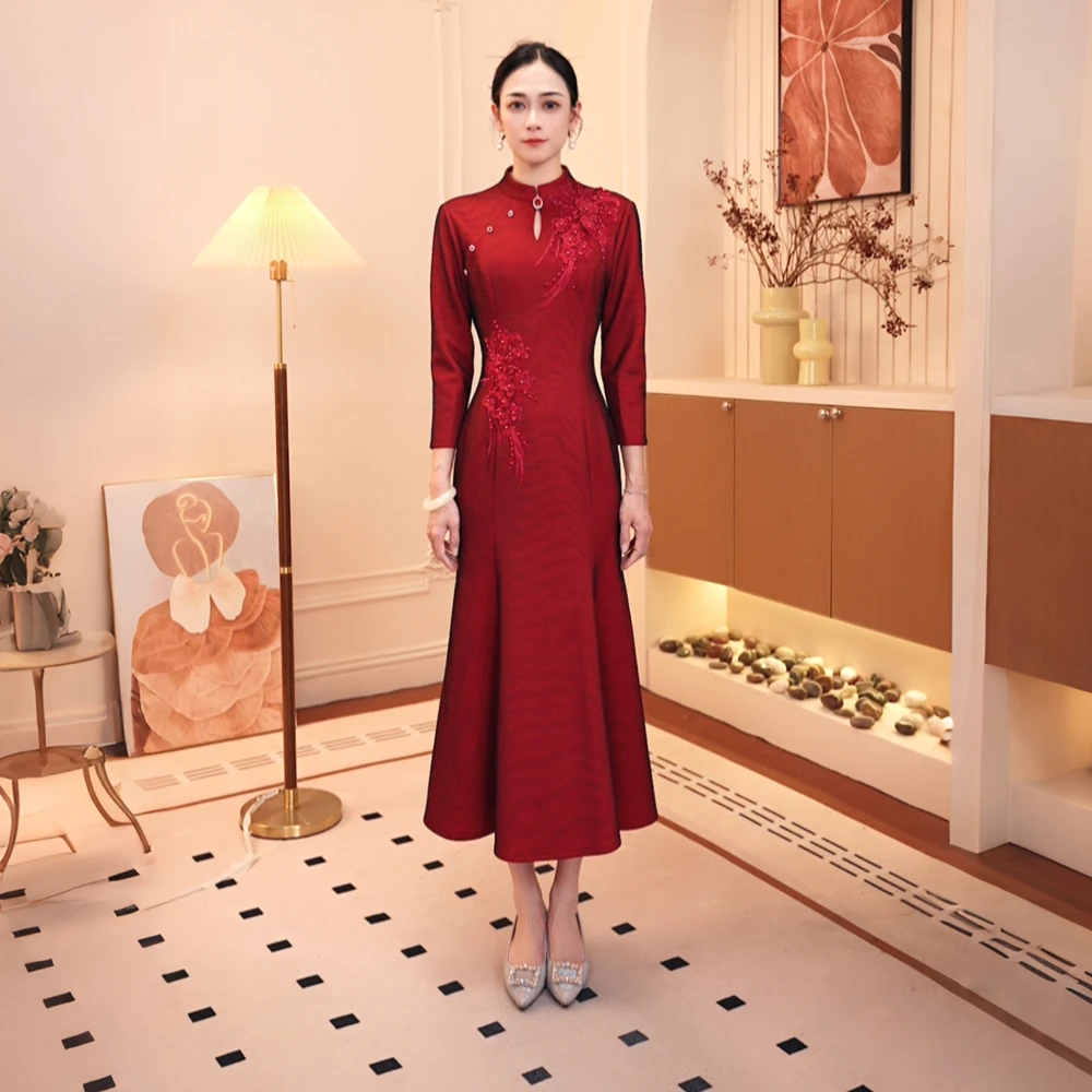 喜婆婆妈妈装2025新款爆款敬酒服新中式旗袍冬婚宴礼服女高级感