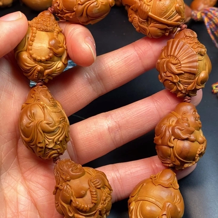 盘***景橄榄核手串/手链群仙祝寿