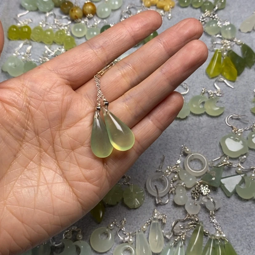 【闪购商品】蛇纹石玉未镶嵌挂件耳饰耳环项链金****码