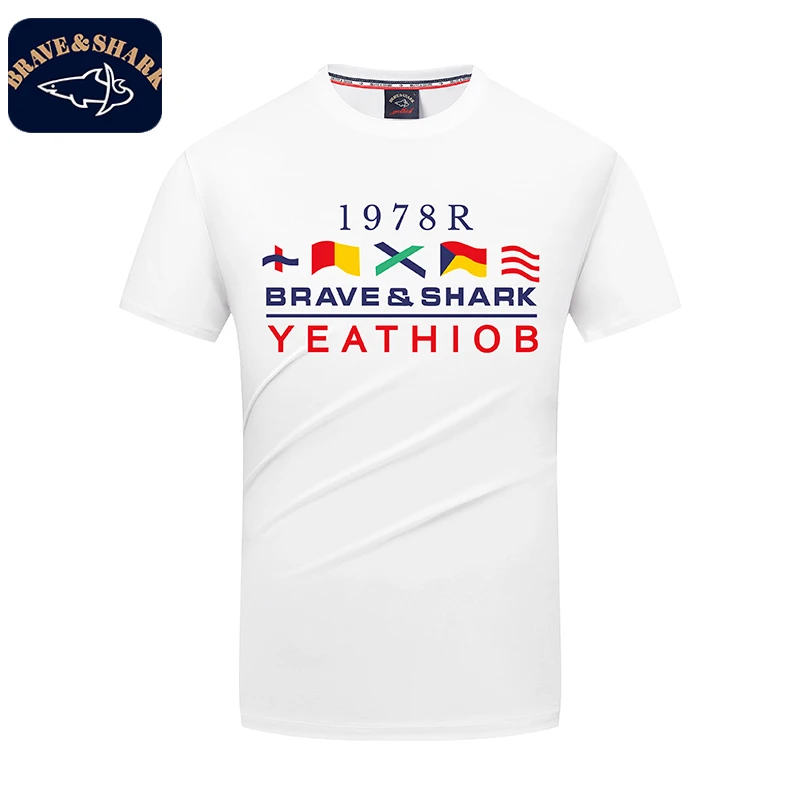 BRAVE&SHARK/勇士鲨鱼勇士鲨鱼短袖印花T恤5835男士男款户外休闲