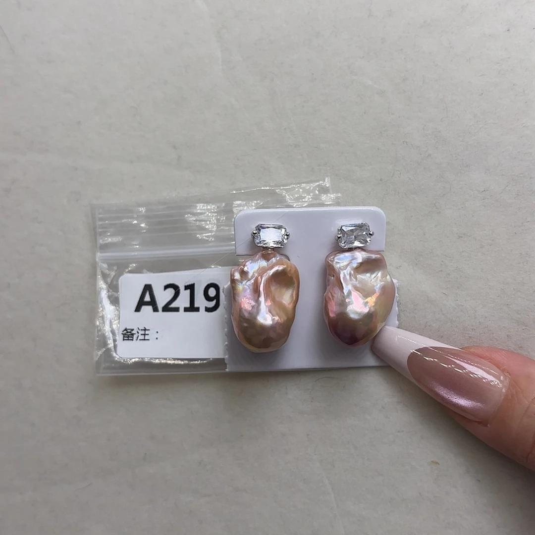 耳饰银S925镶嵌淡水珍珠