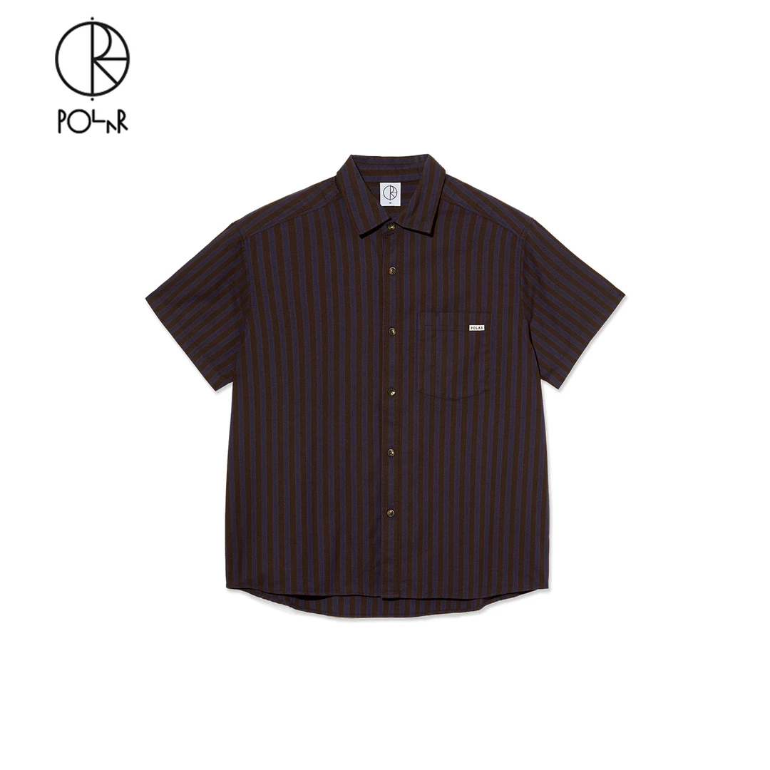 Polar Skate Co Mitchell Shirt 长条纹复古街头男女短袖衬衫潮