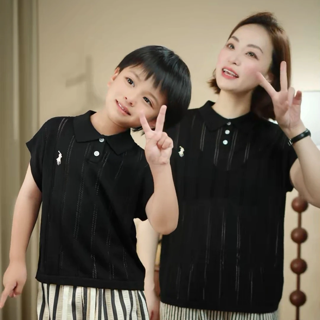 2025短袖透气宽松型夏季POLO衫ol洋气童装针织休闲翻领