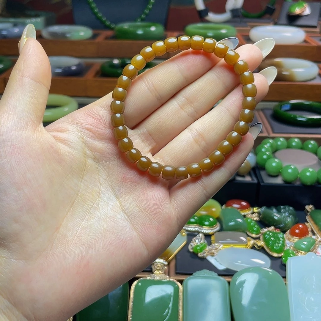 和田玉和田玉老红糖手串未镶嵌