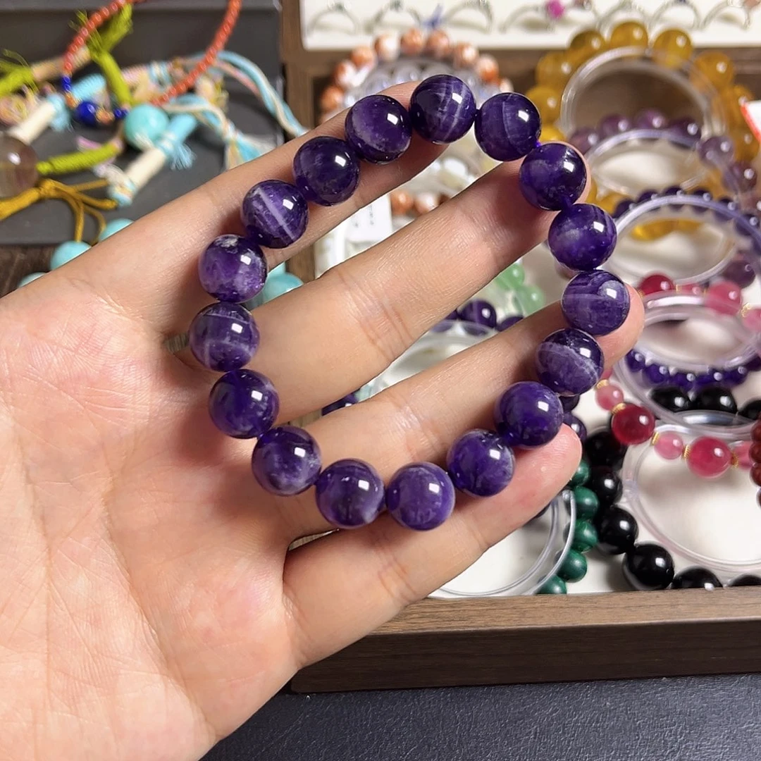 水晶手串未镶嵌紫水晶