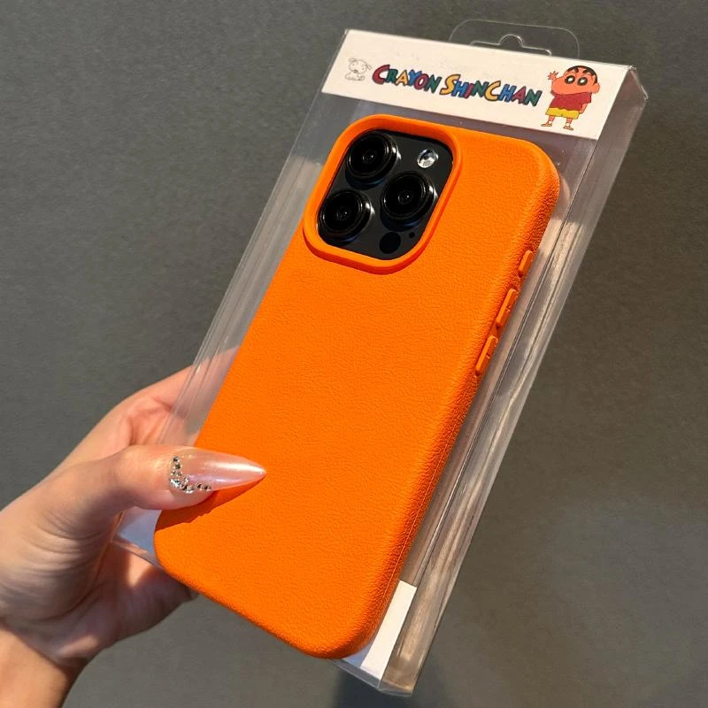 简约创意皮纹适用iPhone15苹果13小众手机壳14promax创意可爱全包