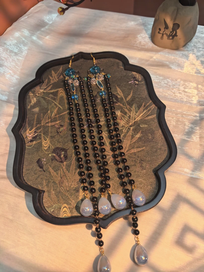 铜合金仿水晶耳饰 【妖精之瞳】原创设计新中式国风耳饰