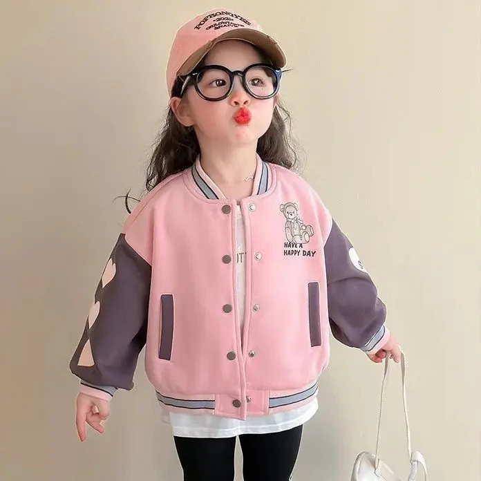 女童外套春季2025新款儿童棒球服洋气韩版休闲上衣宝宝春秋款夹克